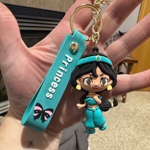 Princess Jasmine Keychain with Teal Strap